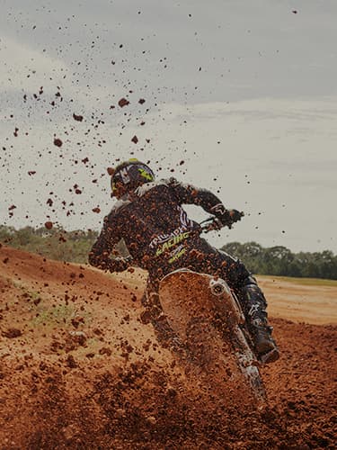 Triumph TF 250-X riding on motocross track