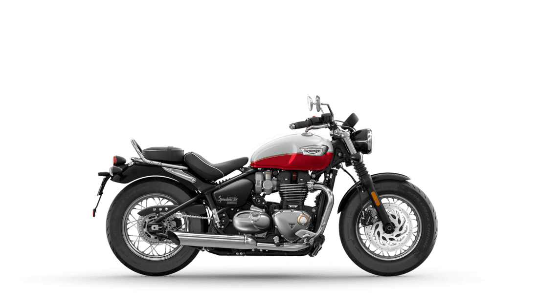 MY25 Bonneville Speedmaster in Snowdonia and cranberry red CGI